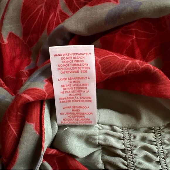 ANTHROPOLOGIE Red Carter Long Sleeve Plunge Neck Floral Print Crop Top Size XS - Picture 7 of 8